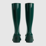  Giày Nữ Gucci Knee High Boot With Horsebit Rubber 'Green' 