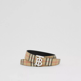  Thắt Lưng Nam Burberry Reversible Monogram Motif Vintage Check Belt 'Archive Beige' 