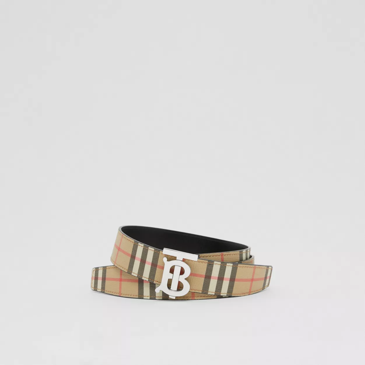  Thắt Lưng Nam Burberry Reversible Monogram Motif Vintage Check Belt 'Archive Beige' 
