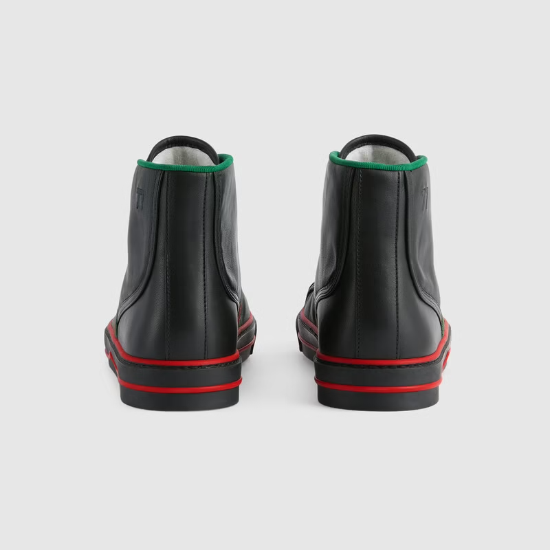  Giày Nam Gucci Tennis 1977 High Top Leather 'Black' 