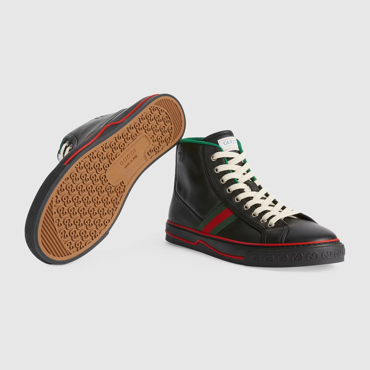  Giày Nam Gucci Tennis 1977 High Top Leather 'Black' 