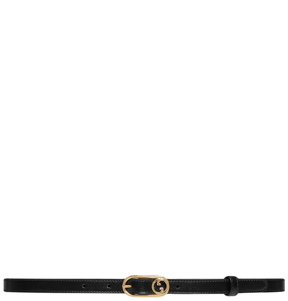  Thắt Lưng Nữ Gucci Thin Belt With Round Interlocking G 'Black' 