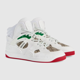  Giày Nam Gucci Basket Sneaker With Interlocking G 'White Demetra' 