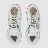  Giày Nam Gucci Basket Sneaker With Interlocking G 'White Demetra' 