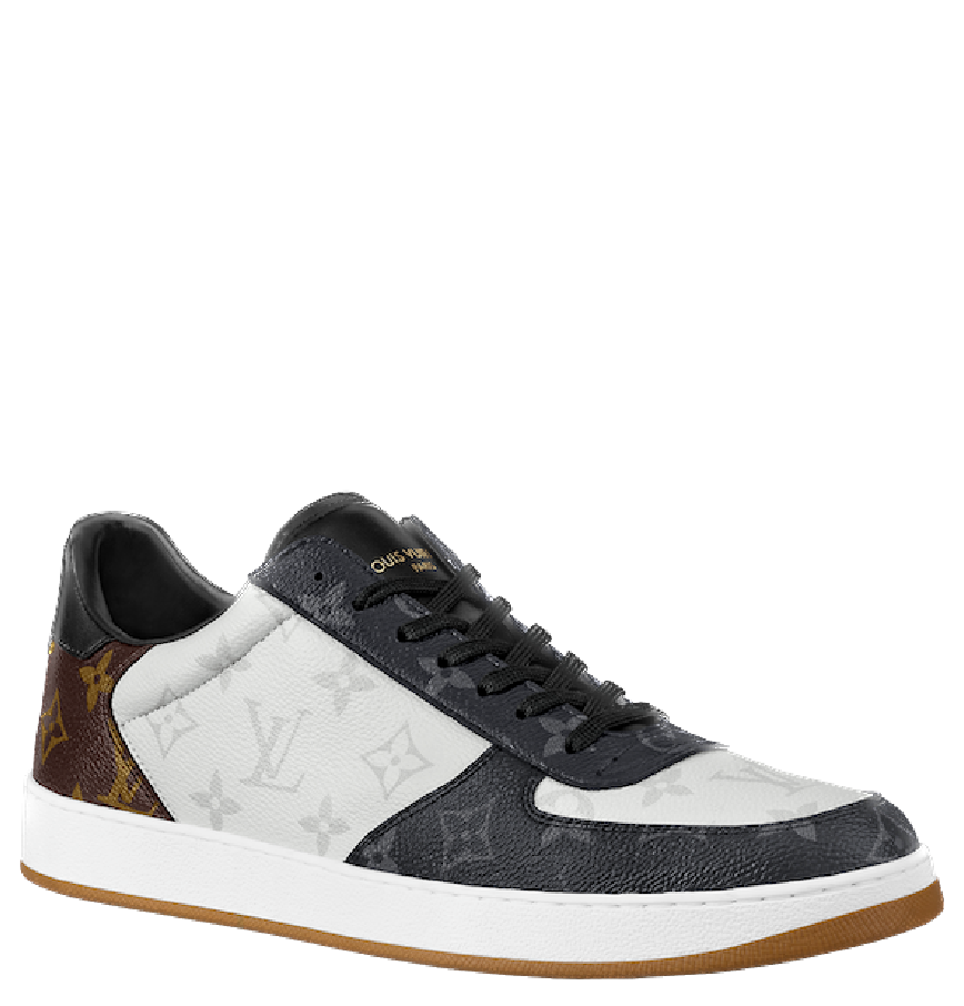  Giày Nam Louis Vuitton Rivoli Monogram 'White Black Brown' 