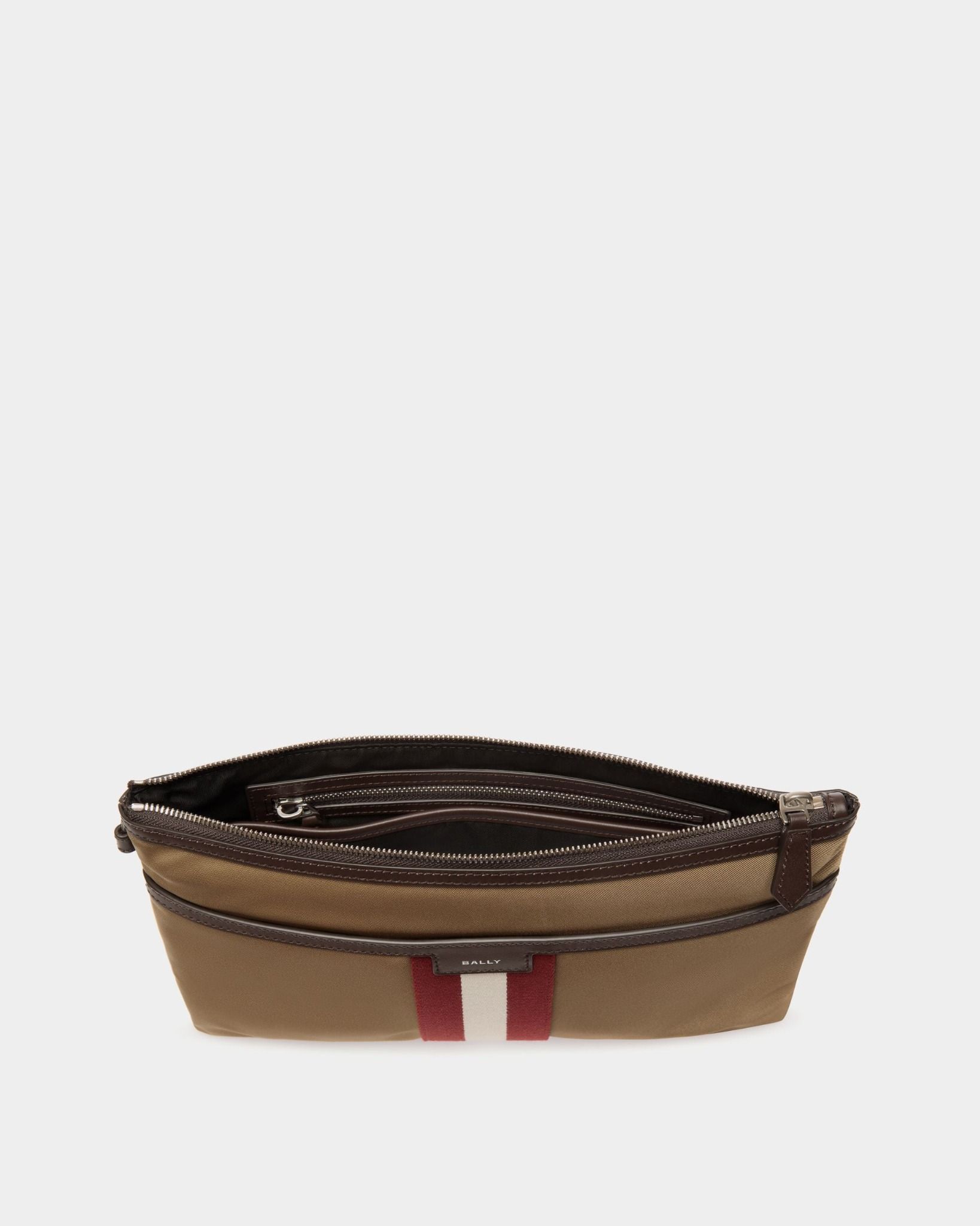  Túi Bally Code Pouch In Nylon 'Camel' 