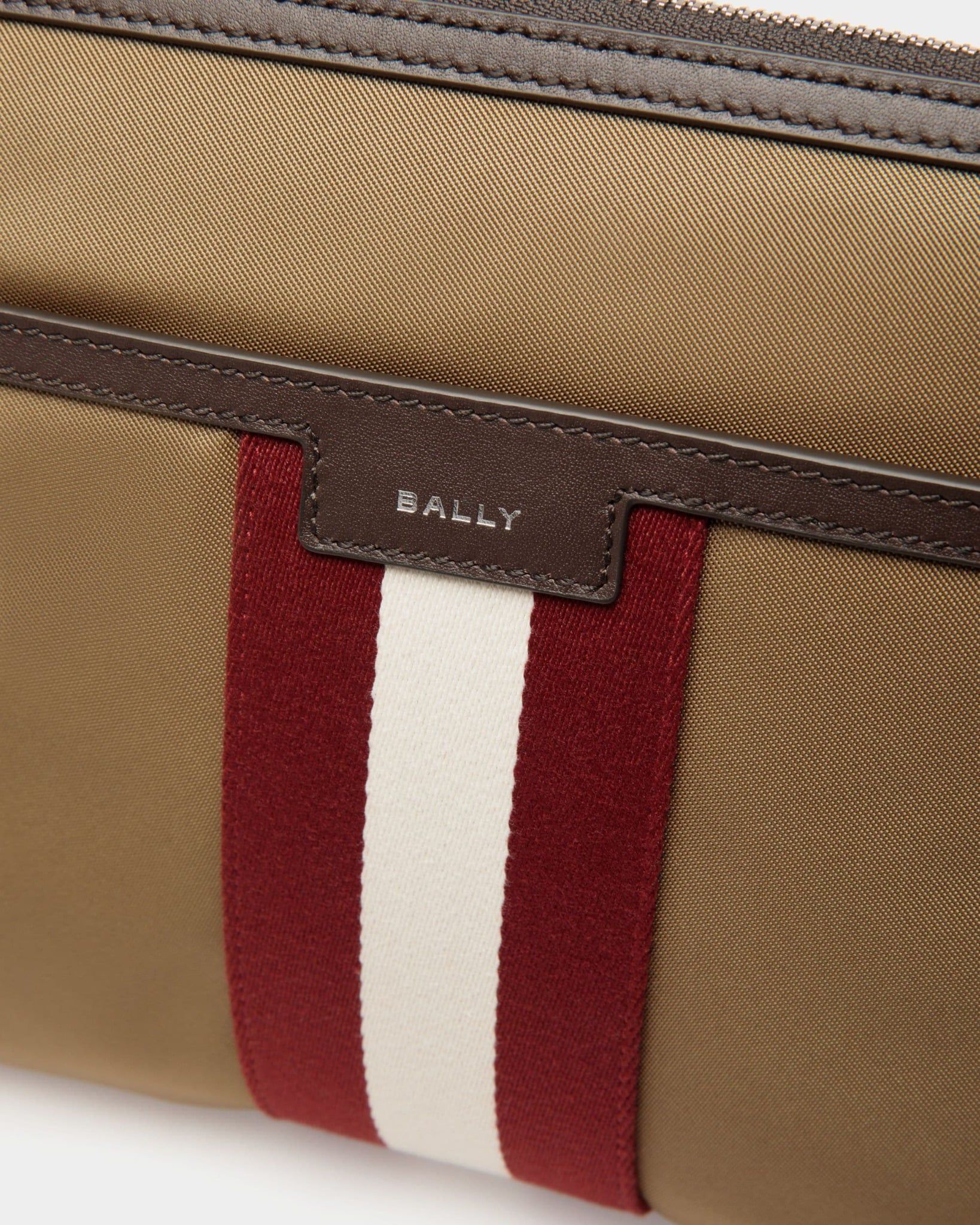  Túi Bally Code Pouch In Nylon 'Camel' 