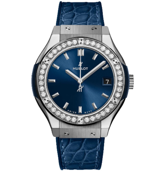  Đồng Hồ Nam Hublot Classic Fusion Titanium Diamonds 'Blue' 