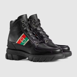  Giày Nam Gucci Ankle Boot With Interlocking G Leather 'Black' 