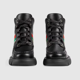  Giày Nam Gucci Ankle Boot With Interlocking G Leather 'Black' 