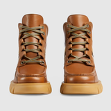  Giày Nam Gucci Ankle Boot With Interlocking G Cuir Leather 'Brown' 