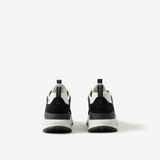  Giày Nam Burberry Logo Embossed Leather Suede Mesh Sneakers 'Black' 