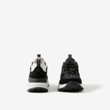  Giày Nam Burberry Logo Embossed Leather Suede Mesh Sneakers 'Black' 