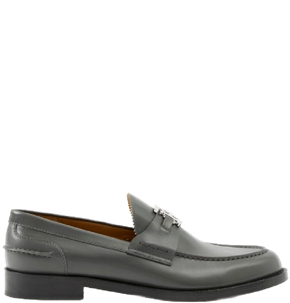  Giày Nam Burberry Monogram Motif Leather Loafers 'Dark Grey Melange' 