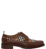  Giày Nam Burberry Vintage Check Panel Leather Derby Shoes 'Deep Bark Brown' 