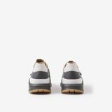  Giày Nam Burberry Vintage Check Suede Leather Sneakers 'Grey Archive Beige' 