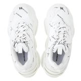  Giày Nữ Balenciaga All Over Logo Triple S Sneakers 'White' 