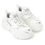  Giày Nữ Balenciaga All Over Logo Triple S Sneakers 'White' 