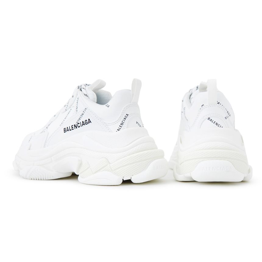  Giày Nữ Balenciaga All Over Logo Triple S Sneakers 'White' 