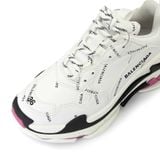  Giày Nữ Balenciaga All Over Logo Triple S Sneakers 'White' 