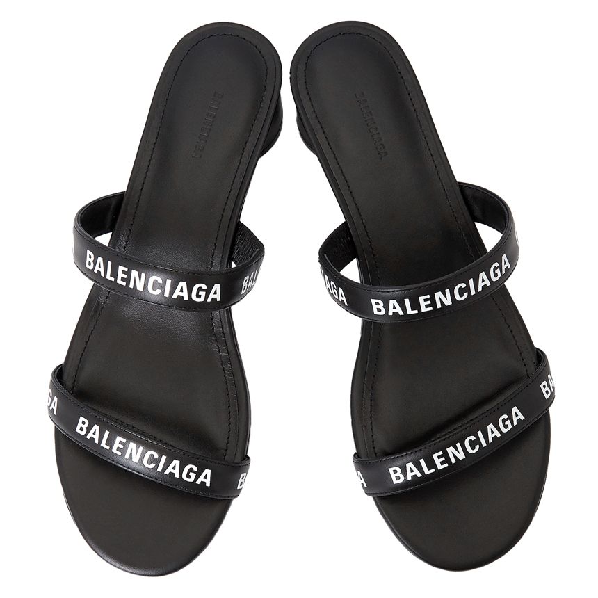  Giày Nữ Balenciaga Logo Round Slippers Sandals 'Black' 