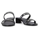  Giày Nữ Balenciaga Logo Round Slippers Sandals 'Black' 