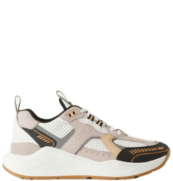  Giày Nữ Burberry Logo Embossed Leather And Nylon Sneakers 'Pale Nude' 