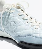 Giày Nữ Chanel Trainers Calfskin 'Light Blue White' 