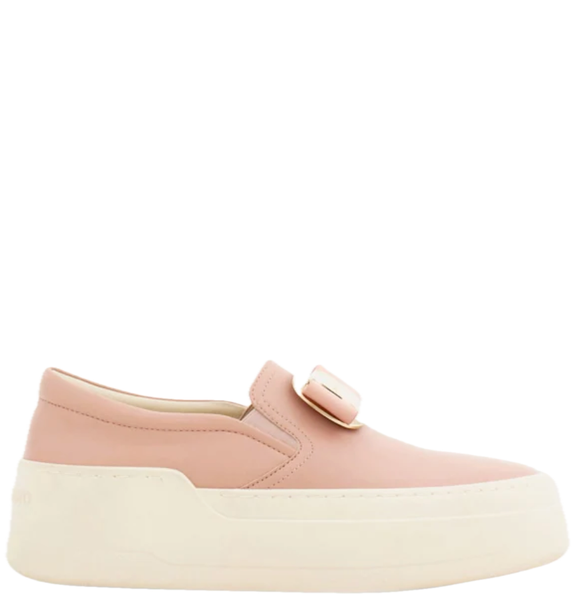  Giày Nữ Salvatore Ferragamo New Vara Plate Slip On 'Rose' 