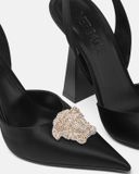  Giày Nữ Versace Crystal La Medusa Pumps 'Black' 