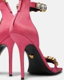  Giày Nữ Versace Crystal Satin Sandals 'Fuchsia' 