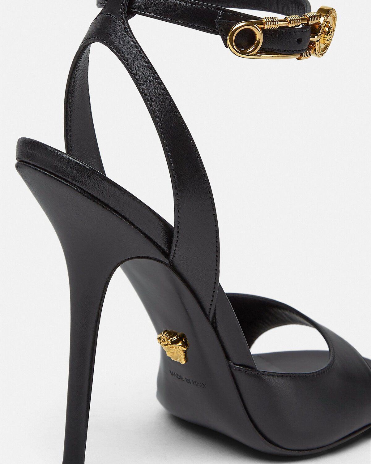  Giày Nữ Versace Safety Pin High Heel Sandals 'Black' 