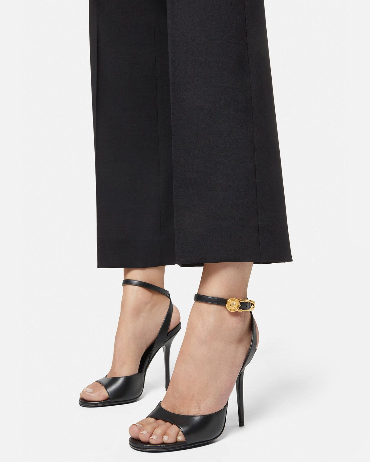  Giày Nữ Versace Safety Pin High Heel Sandals 'Black' 
