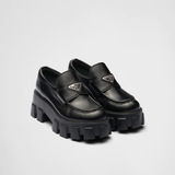  Giày Prada Nữ Brushed Leather Monolith Loafers 'Black' 