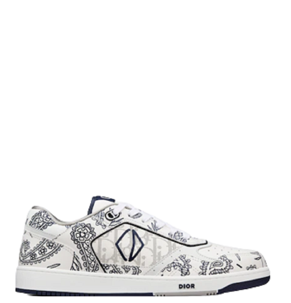  Giày Nam Dior B27 Low Top CD Paisley Motif Smooth Calfskin Leather 'Navy White' 