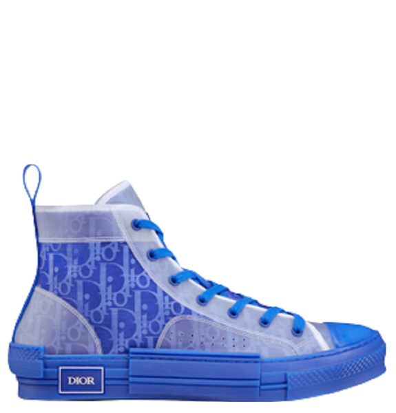  Giày Nam Dior B23 High Top Oblique Canvas 'Blue' 