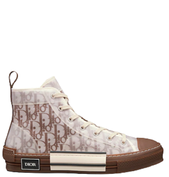  Giày Nam Dior B23 High Top Oblique Canvas 'Coffee' 