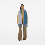  Khăn Burberry Reversible Logo Alpaca Wool Blend Scarf 'Blue' 