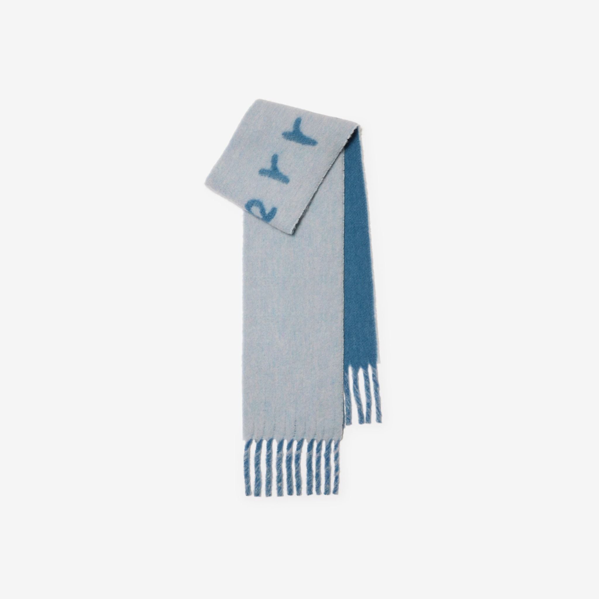  Khăn Burberry Reversible Logo Alpaca Wool Blend Scarf 'Blue' 