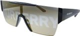  Kính Nam Burberry Plastic Rectangle Sunglasses Gold Mirror Lens 'Black' 