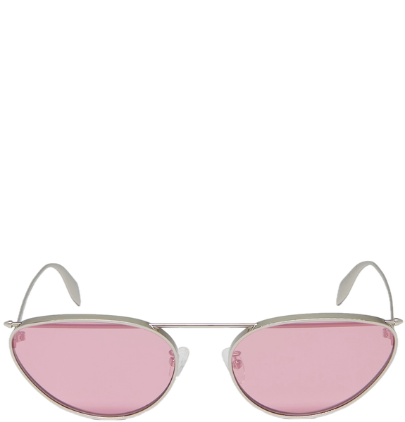  Kính Nữ Alexander McQueen Front Piercing Cat-eye 'Silver Pink' 