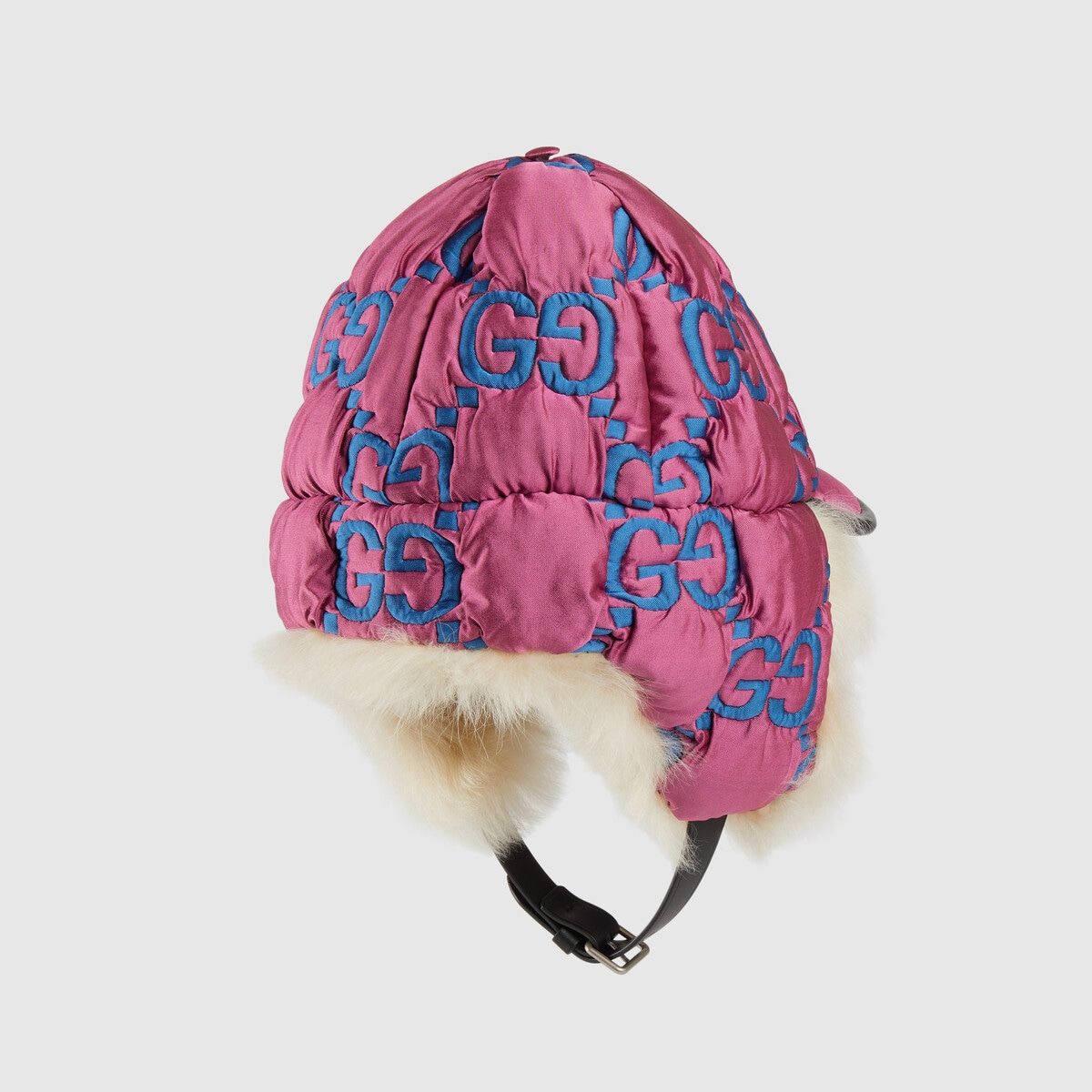 Gucci GG Nylon Ear Flap Cap 2000s Gucci by Tom Ford monogram fur trapper hat main image 3