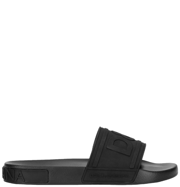  Dép Nam Dolce & Gabbana D&G Logo Rubber 'Black' 