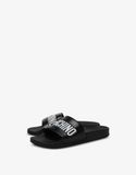  Dép Nam Moschino Rubber Pool Slides 'Black' 