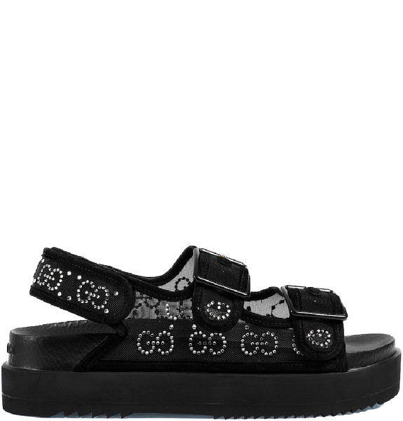  Dép Nữ Gucci GG Sandal With Crystals 'Black' ‎ 