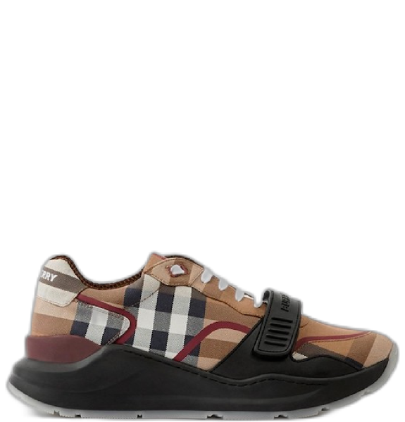  Giày Nam Burberry Check Cotton Sneakers 'Birch Brown' 