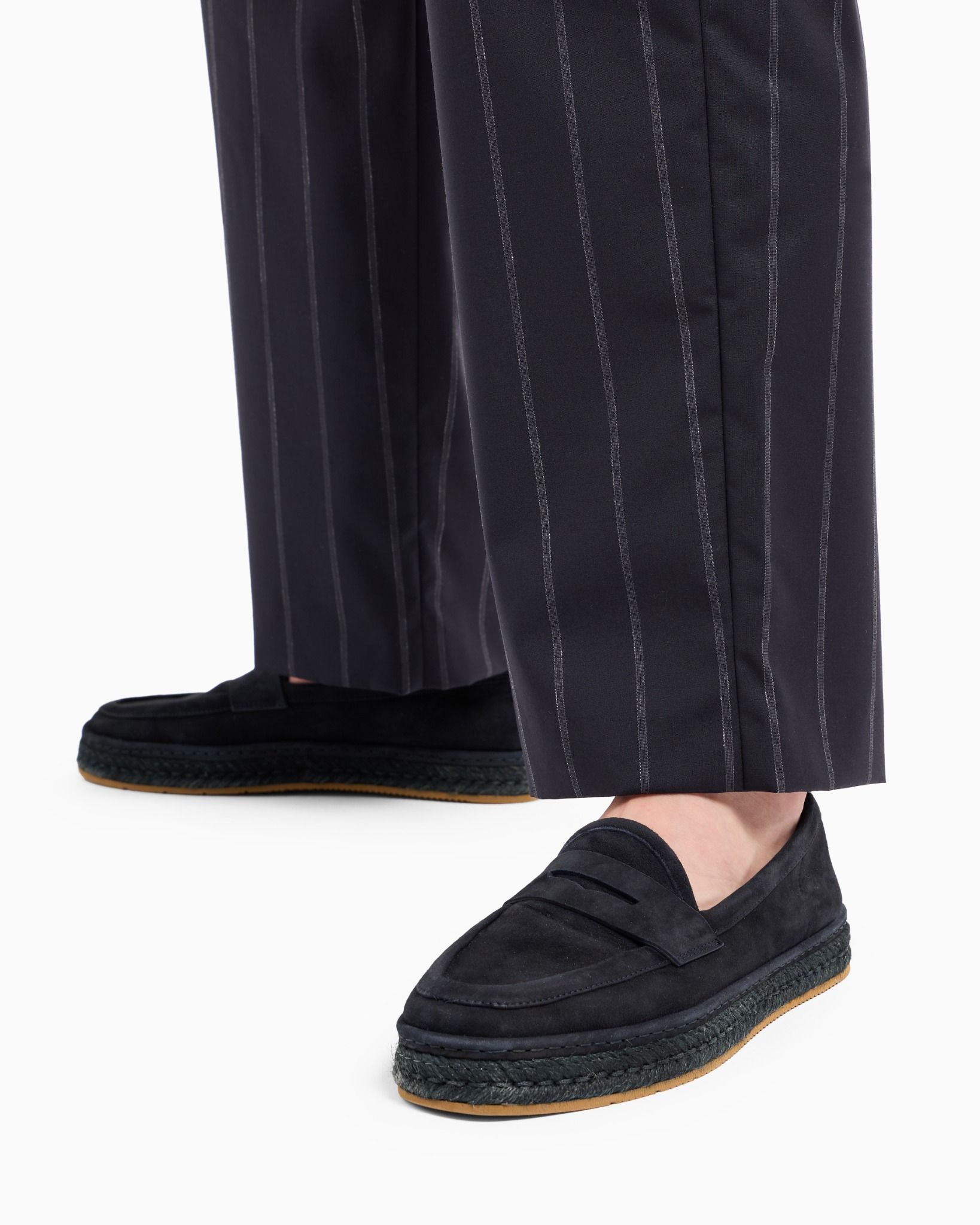  Giày Nam Giorgio Armani Suede Loafers 'Blue' 