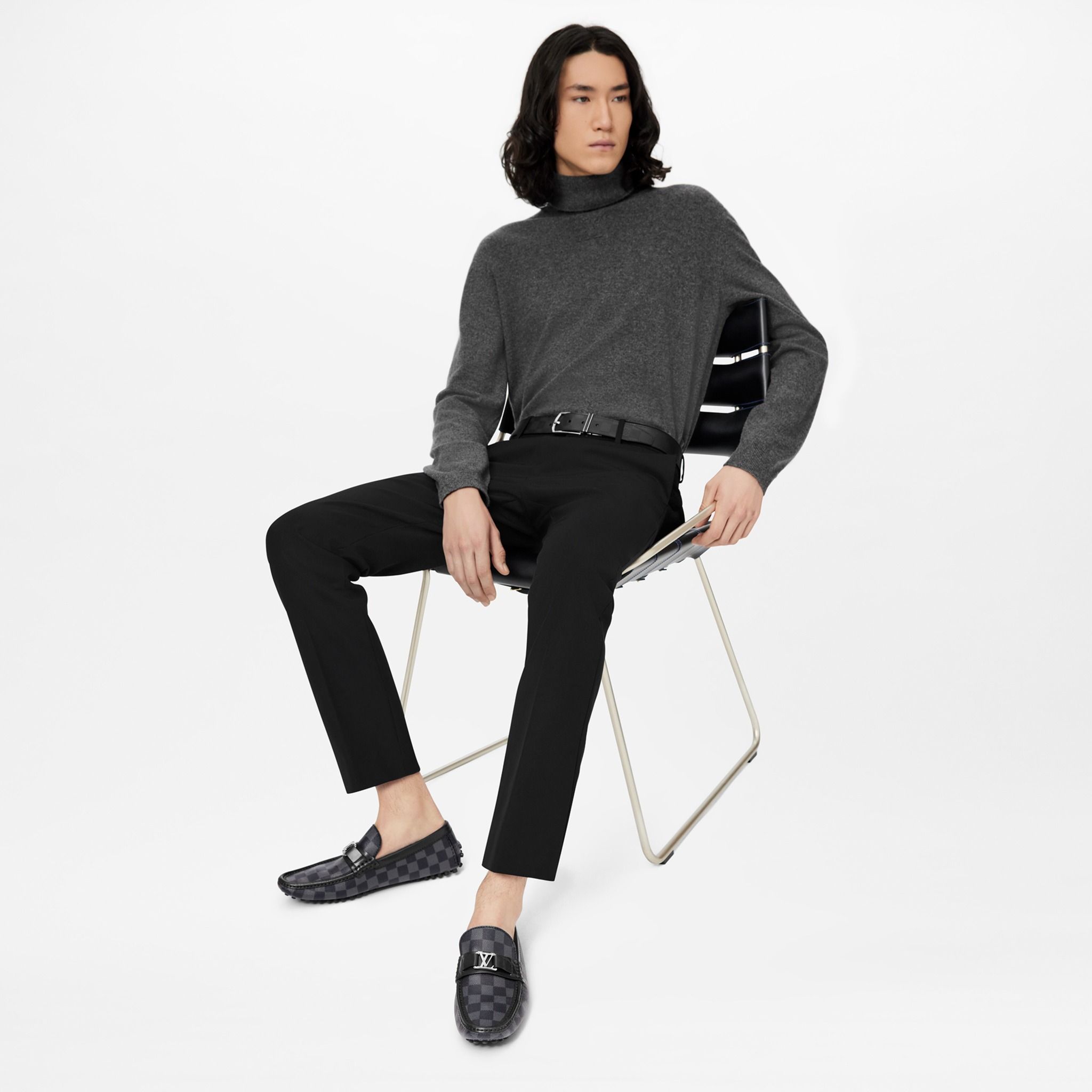  Giày Nam Louis Vuitton Hockenheim Mocassin 'Graphite' 