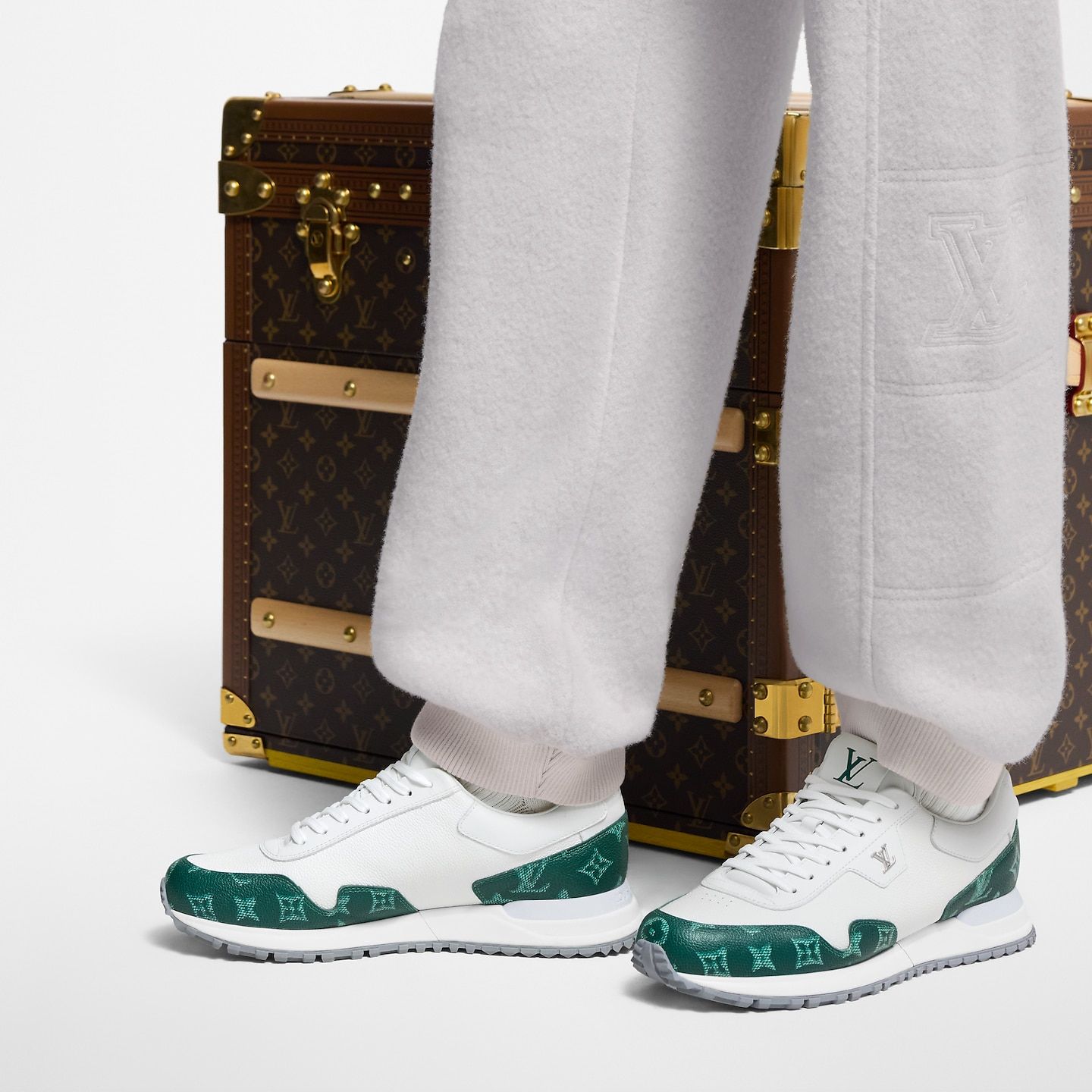  Giày Nam Louis Vuitton Run Away Trainers 'White Green' 