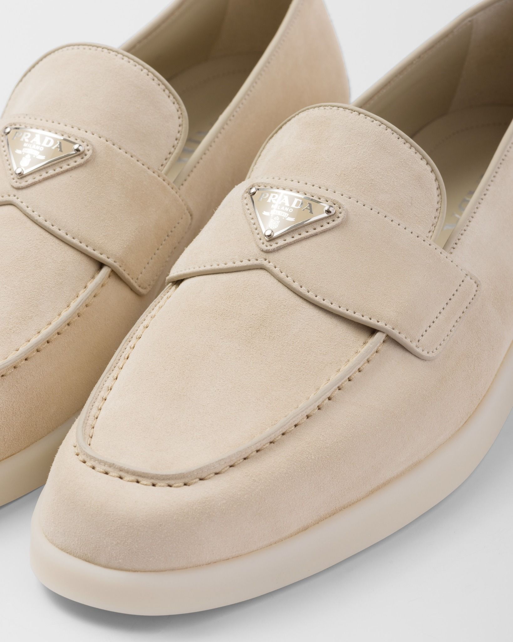  Giày Nam Prada Suede Loafers 'Desert Beige' 